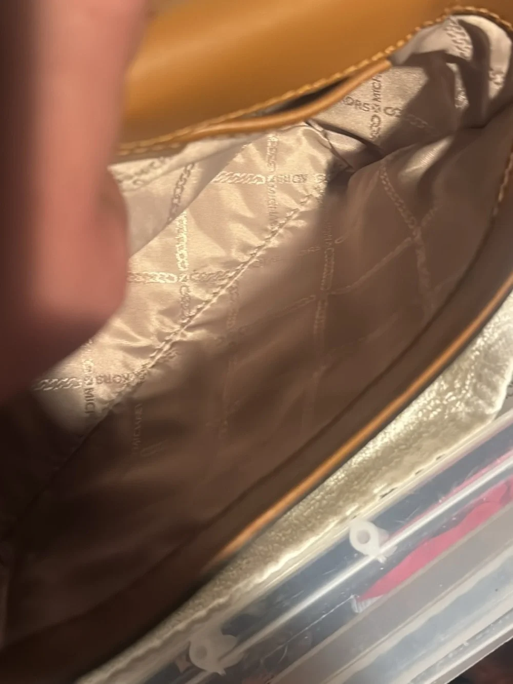 Michael Kors Beige & Brown Signature MK Crossbody